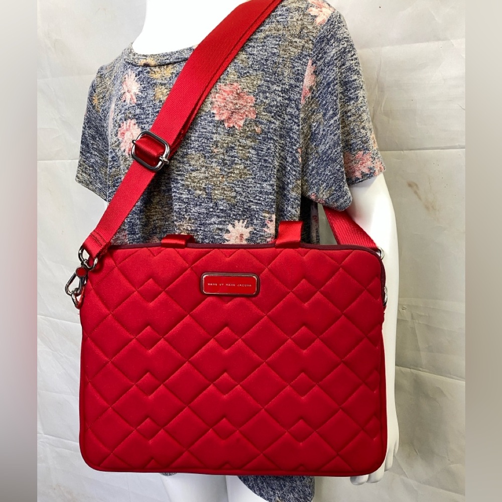 Marc Jacobs Red Quilted Laptop Bag